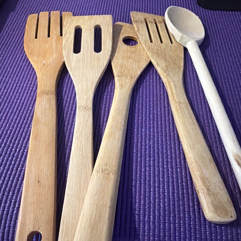 wooden kitchen utensils Set 5 Quality Very Good Shape Here Vintage Natural